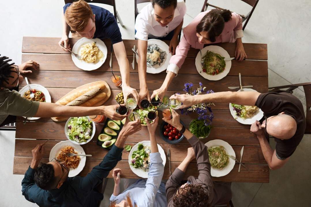 People connecting over dinner