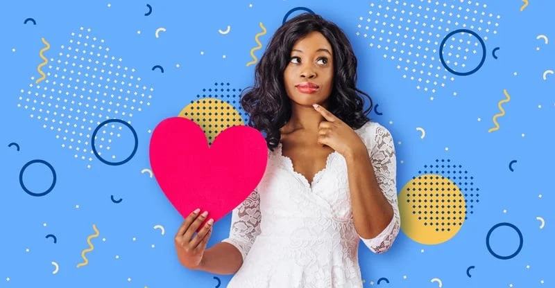 Woman wondering what to ask her date